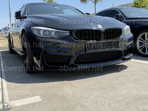 Юбка переднього бампера M4 CS для BMW 4 series F32 F33 F36 ABS пластик, чорний глянець
