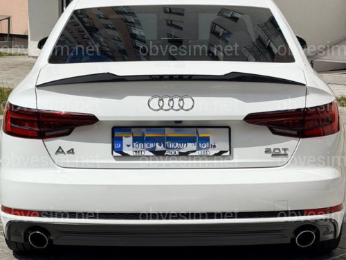 Спойлер ліп стиль M4 для Audi A4 B9 2015-2023 ABS пластик, колір чорний глянець