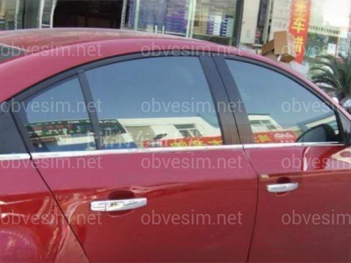 Молдінги вікна нижні Chevrolet Cruze седан 2009-2015 (нержавіюча сталь) комплект 6шт.
