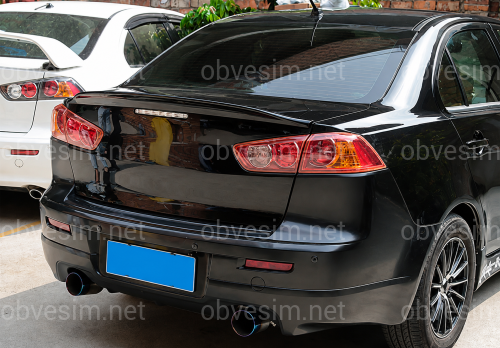 Спойлер ліп багажника Lancer X 2007-2015 ABS пластик, колір чорний глянець