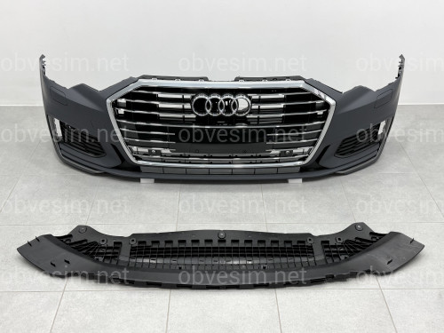 Бампер передній у зборі S-Line CHROME для Audi A6 C8 2018+