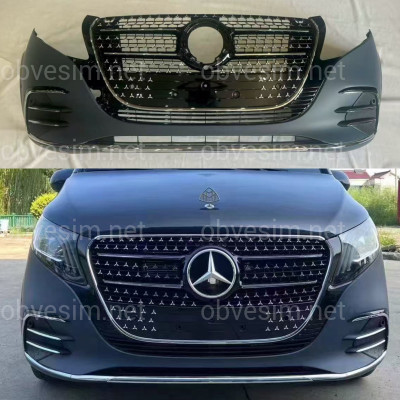 Бампер передній AMG CHROME 2024+ для Mercedes V Class Vito Metris W447 2014-