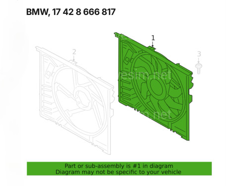 17428666817 BMW дифузор з вентилятором 2.0 600W