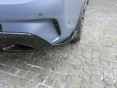 Леза куточки заднього бампера M-Performance BMW 3 series G20 2018-2022, 2шт. чорний глянець