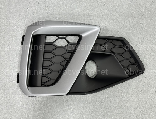 Права накладка переднього бампера сіра 8WD 807 682 M для Audi A4 B9 РЕСТАЙЛІНГ 2020-2023