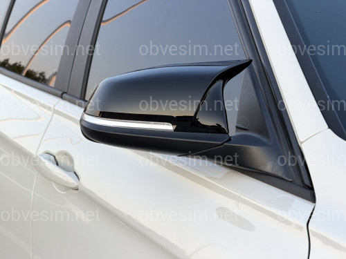 Кришки дзеркал для BMW 3 series F30 F31 2012-2018, чорний глянець