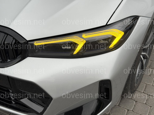 Фари LCI 2022+ рестайлінг Shadow Line для BMW G20/G21 2019-2022 2шт. із заміною бампера на 22+ / 2 РЕЖИМУ ДХО БІЛІ / ЖОВТІ