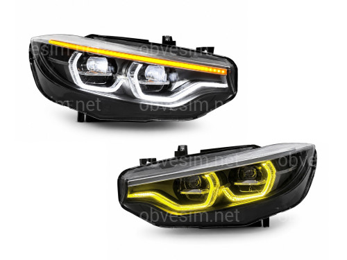 FULL LED фари LCI для BMW 4 series F32 F33 F36 F80 2016-2020 2шт. ДВА РЕЖИМИ ДХВ, LED В LED