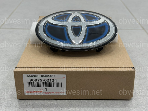 Емблема TOYOTA під ДІСТРОНІК під склом синя 9097502124