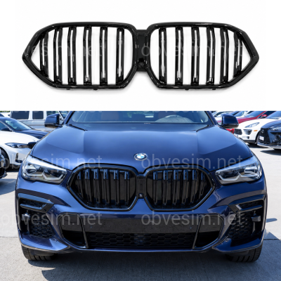 Решітка радіатора ніздрі стиль Х6M F96 для BMW X6 G06 2019- чорний глянець