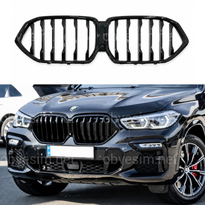 Решітка радіатора ніздрі M-Performance для BMW X6 G06 2019- чорний глянець