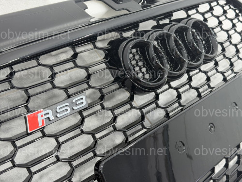 Решітка радіатора стиль RS3 BLACK для Audi A3 2017-2020