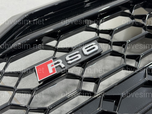 Решітка радіатора стиль RS6 BLACK для Audi A6 C8 2018+