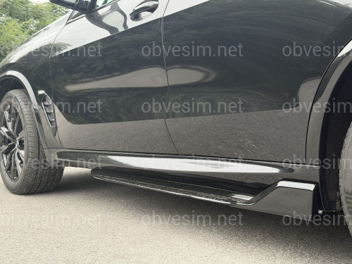 Леза під пороги M-Perfomance BMW X5 G05 F95 2018 - 2шт. ABS пластик, колір чорний глянець