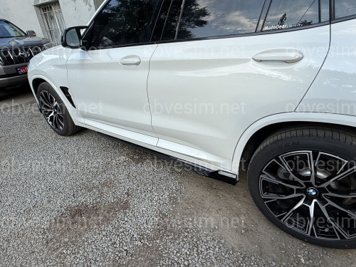 Леза під пороги Paradigma BMW X3 G01 X3M F97 / X4 G02 F98 2018-2024 2шт. ABS пластик, колір чорний глянець