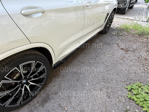 Леза під пороги Paradigma BMW X3 G01 X3M F97 / X4 G02 F98 2018-2024 2шт. ABS пластик, колір чорний глянець