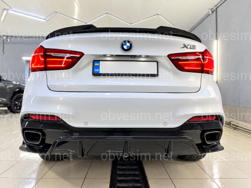 Спойлер ліп Paradigma для BMW X6 F16 2014-2018 ABS пластик, чорний глянець