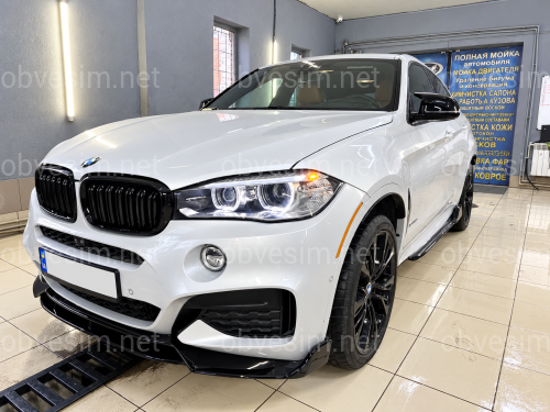 Юбка переднього бампера Paradigma BMW X6 F16 2013-2018, чорний глянець
