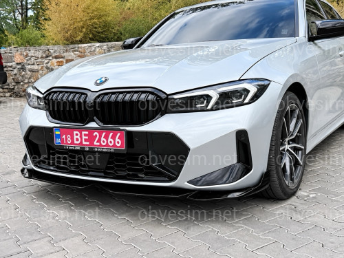 Обвіс накладка переднього бампера BMW 3 series G20 G21 LCI 2022+ чорний глянець