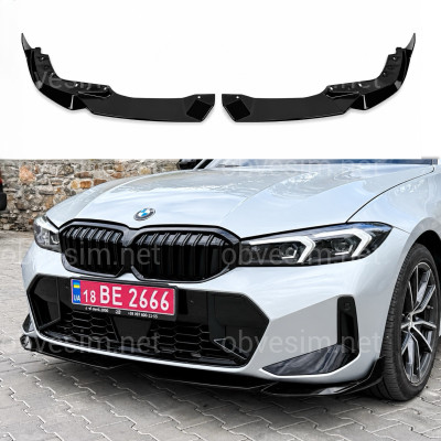 Обвіс накладка переднього бампера BMW 3 series G20 G21 LCI 2022+ чорний глянець