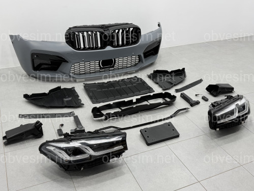 Комплект рестайлінгу передньої частини у стилі M5 LCI 2020+ для BMW 5 series G30 G31 2016-2020 з фарами BMW LED