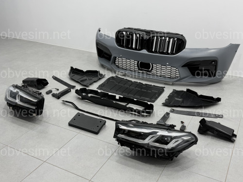 Комплект рестайлінгу передньої частини у стилі M5 LCI 2020+ для BMW 5 series G30 G31 2016-2020 з фарами BMW LED