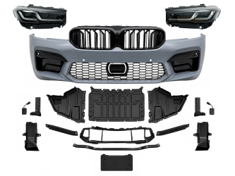 Комплект рестайлінгу передньої частини у стилі M5 LCI 2020+ для BMW 5 series G30 G31 2016-2020 з фарами Shadow Line