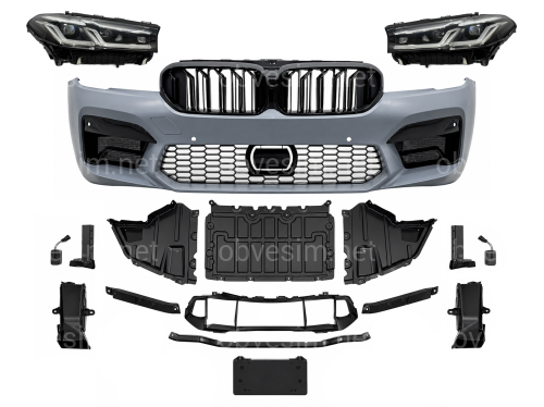 Комплект рестайлінгу передньої частини у стилі M5 LCI 2020+ для BMW 5 series G30 G31 2016-2020 з фарами BMW LED