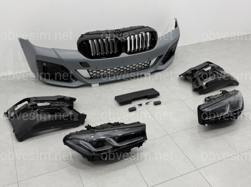 Комплект рестайлінгу передньої частини M paket LCI 2020+ для BMW 5 series G30 G31 2016-2020 з фарами Shadow Line