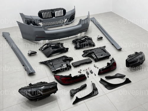 Комплект обвісу рестайлінг M paket LCI 2020+ для BMW 5 series G30 2016-2020 з фарами Shadow Line