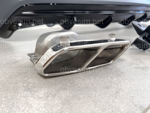 Бампер задній з насадками труб CLA45 AMG Mercedes CLA C117 2013-2018