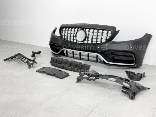 Бампер у зборі стиль AMG C63 рестайлінг 2019+ для Mercedes C Class W205 C205 2014-2021