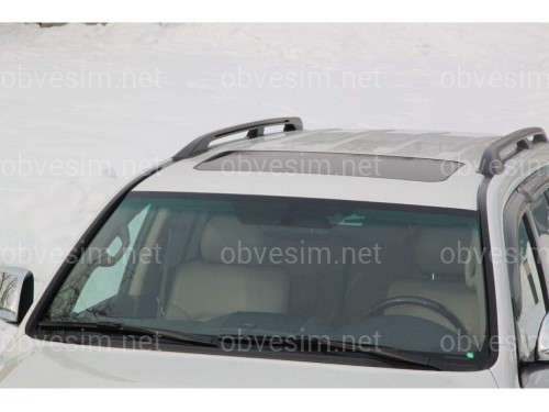 Рейлінги на дах Toyota Land Cruiser 200 2007-2021 якість оригіналу алюміній 2шт. колір чорний