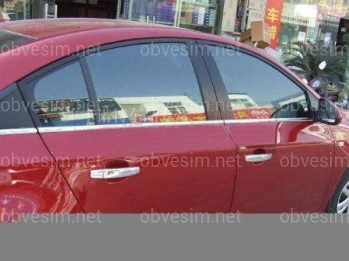 Молдінги вікна нижні Chevrolet Cruze седан 2009-2015 (нержавіюча сталь) комплект 6шт.