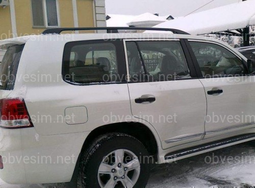 Рейлінги на дах Toyota Land Cruiser 200 2007-2021 якість оригіналу алюміній 2шт. колір чорний